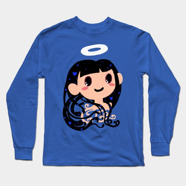 Blue looks real good with black Long Sleeve T-Shirt by aangelss